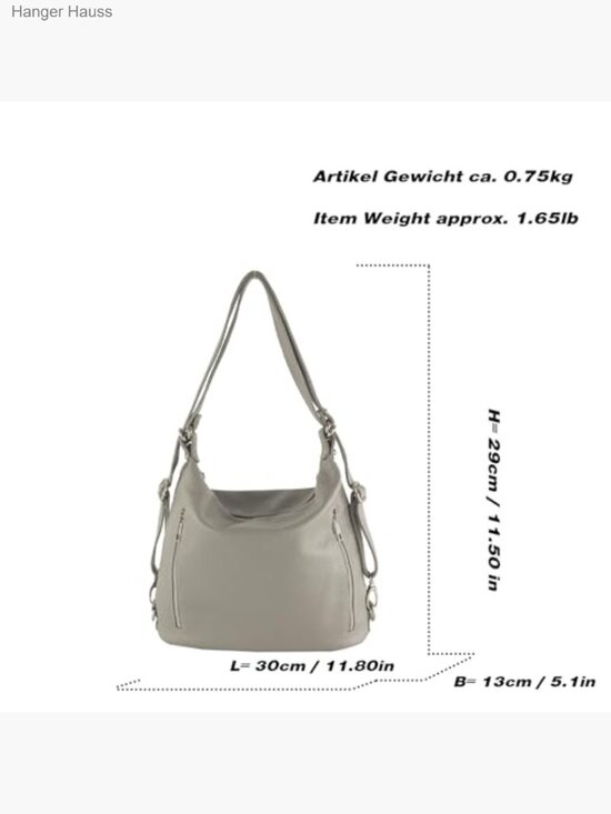 Women\'s Leather 2-in-1 Backpack Shoulder Bag Hobo Handmade in Italy main image 7